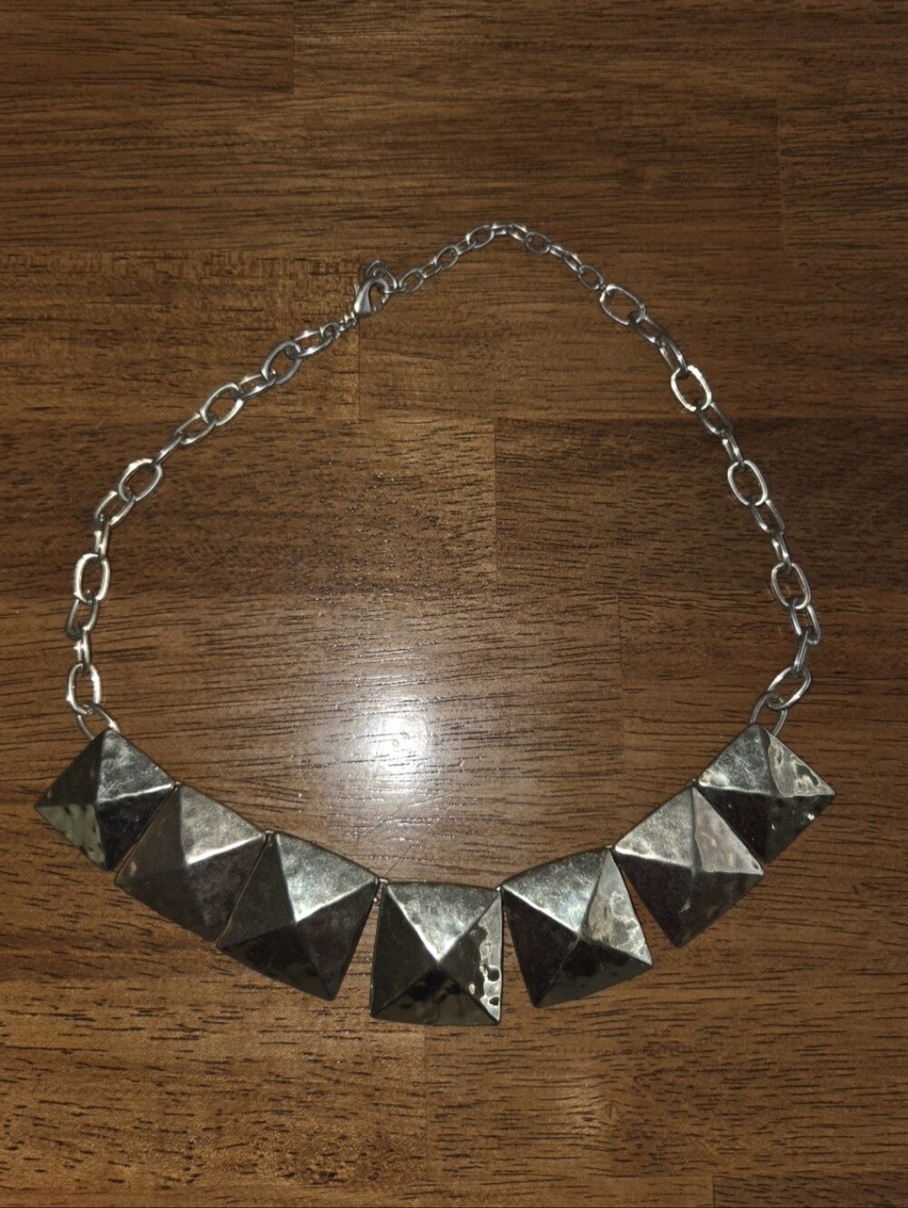 Gold Geometric Pyramid Statement Necklace - Women Jewelry